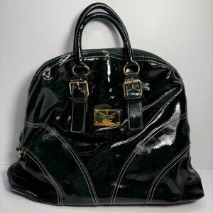 Guias Dark Green Patent Leather Handbag - Made In Italy